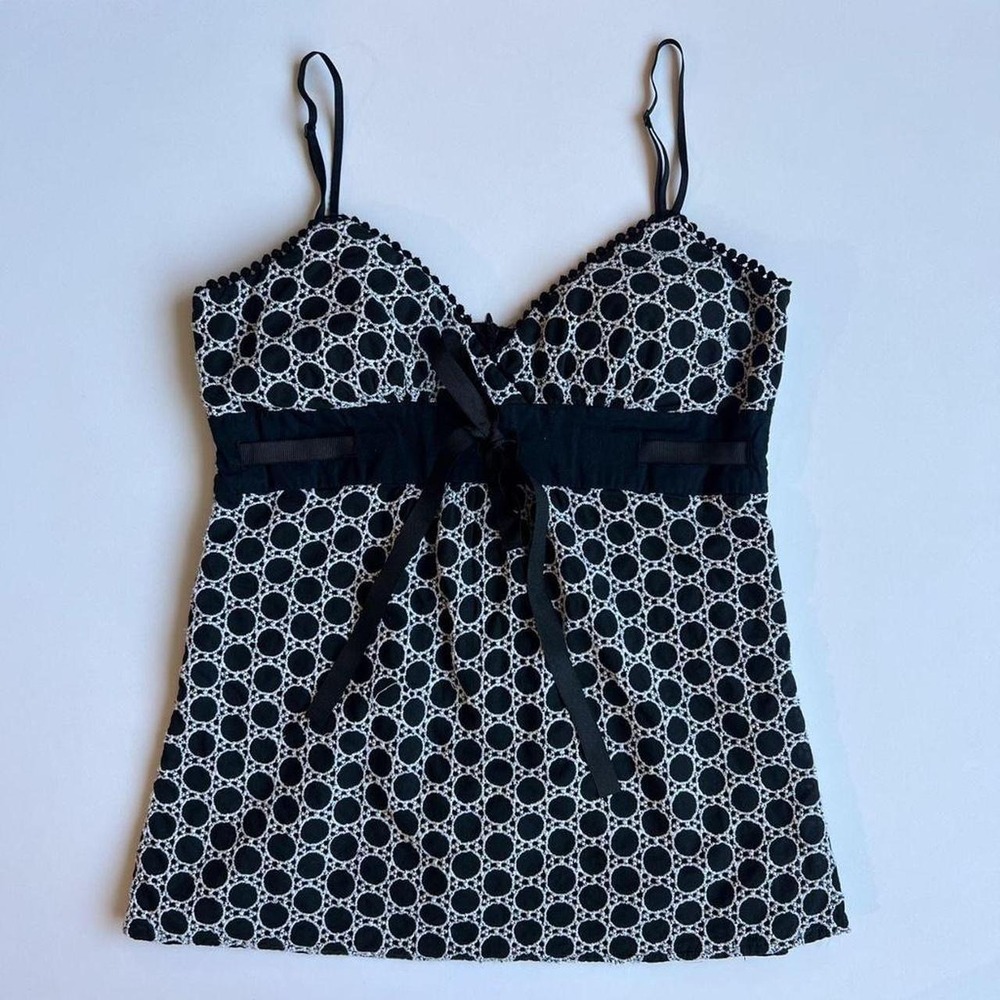 Y2K 6 Degrees Baby Doll Top with Bow Detail and Spaghetti Straps